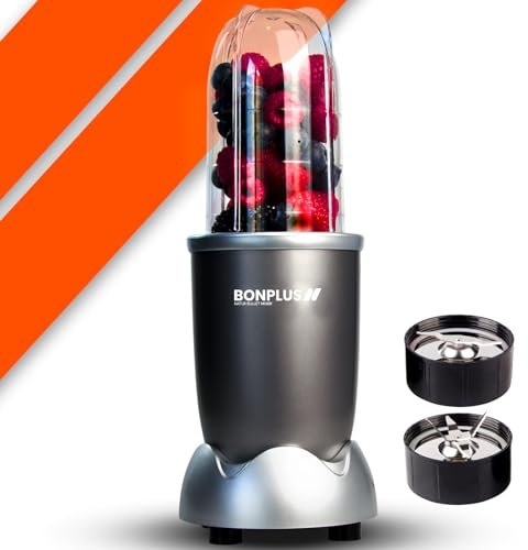 Bonplus BP | Standmixer & Smoothie Maker | 400W | Kompakt Multi-Zerkleinerer | Natur Bullet | Fleischwolf | 19 Stück