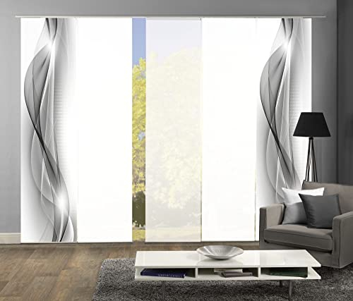 wohnfuehlidee 5er-Set Flächenvorhänge ALENIA Blickdicht, Höhe 245 cm, grau