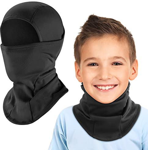 HEGCOIIE Kinder Sturmhaube Winter Winddicht Thermo Balaclava Gesichtsmaske Skimaske Sturmmaske für Jungen Mädchen Outdoor Sports Radfahren, Skifahren, Fahrrad (Schwarz)