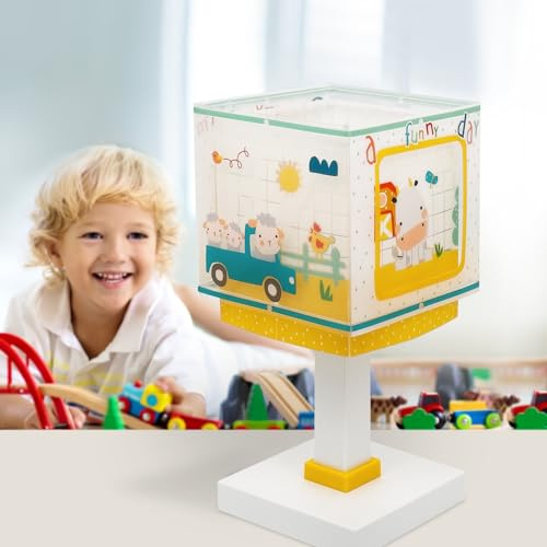 Dalber Kinder Tischlampe Nachttischlampe kinderzimmer My Farm Bauernhof Tiere, 63401, E14