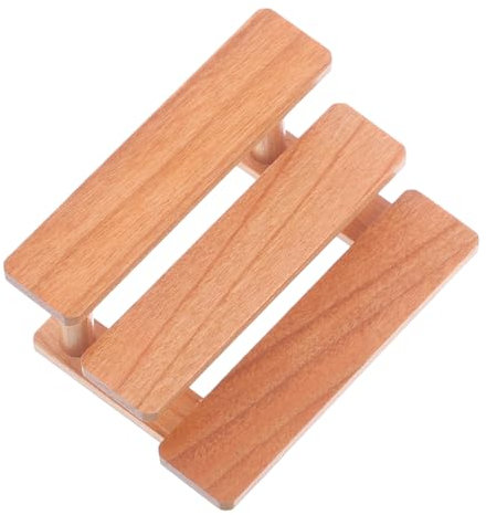 ifundom Miniatur Holzregal Für Puppenhaus Möbel Display Rack Stabil Und Dekorativ Aufbewahrungslösung Für Puppenzubehör Kreatives Design Für Individuelle Gestaltung Kirschholzoptik
