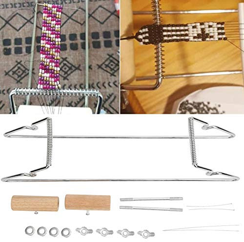 Dekaim Máquina de cuentas de acero inoxidable para joyería, joyería, pulsera, bricolaje, máquina de tejer hecha a mano