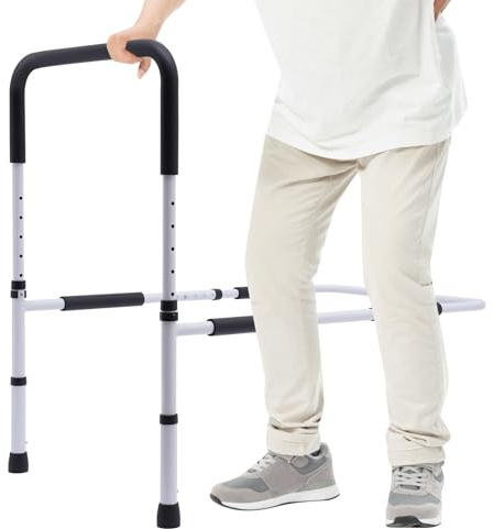 Dekltus Aufstehhilfe Bett, Haltegriffe für Senioren mit Füßen, Rausfallschutz, Aufstehhilfe & Ausstiegshilf - Höhenverstellbar, Sicher und Stabil