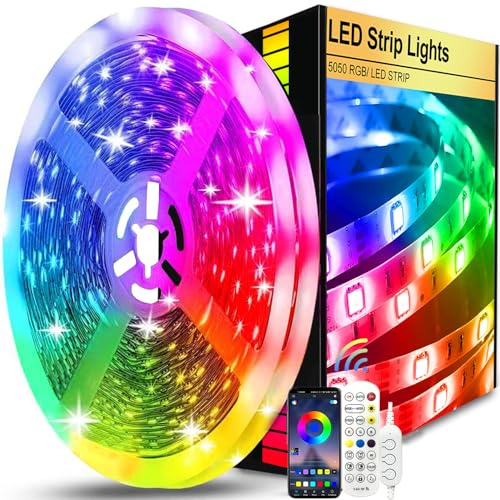 FUPT LED Strip,LED Streifen, USB, RGB, Timer Einstellung, Lichterkette mit Fernbedienung, Musik-Synchronisation, Farbwechsel, Band-Lichter für Beleuchtung,(5m)