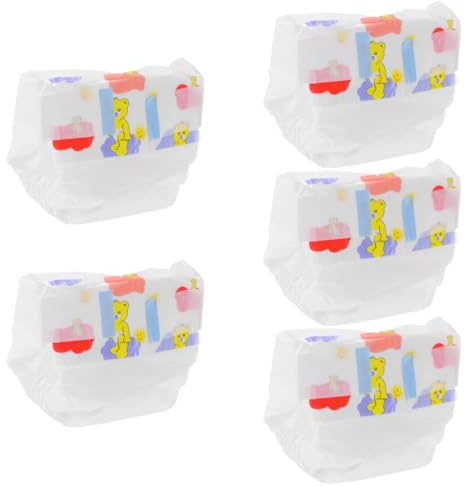 Homoyoyo 5 pañales de muñeca para muñecas de 12 a 24 pulgadas, pañales de simulación suaves para muñecas Reborn, accesorios de muñeca para juego de simulación y diversión de juego de rol