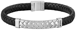 BOSS Jewelry Armband für Herren Kollektion TAILORED mit Schwarzem oder Braunem Leder