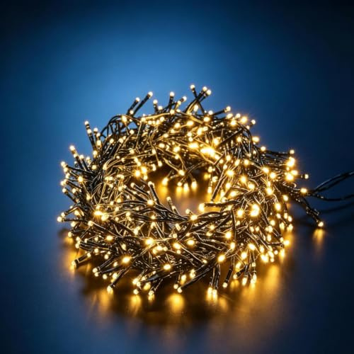 Quntis 3M 300LEDs Lichterkette Außen Cluster Lichterketten Timer Warmweiß 8 Modus Weihnachtsbeleuchtung Außen Strom Weihnachtslichterkette für Garten Weihnachtsbaum Hochzeit Party