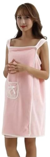 Toalla de Sauna Mujer Falda de Terciopelo Coral for Mujer Adulta, Ideal for Usar como Toalla de baño, con Lazo en el Bolsillo y Cierre a presión.(Color-7)