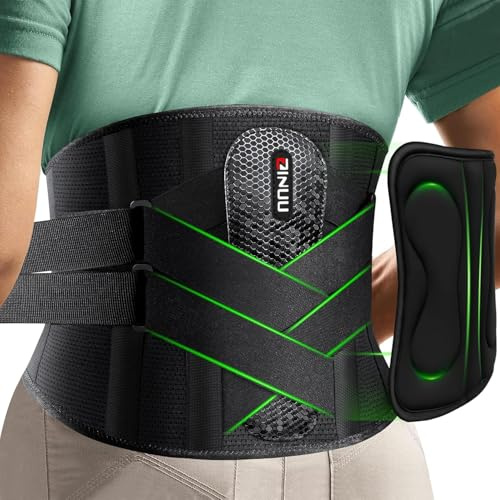 ZINUU Rückenstützgürtel Rückenbandage für Herren Damen mit 3D-Pad & Bionisches Stützsystem, Verstellbarer Lendenwirbelstütze für unteren Rücken, Atmungsaktive Rückengurt zur Rückenschmerzen Linderung