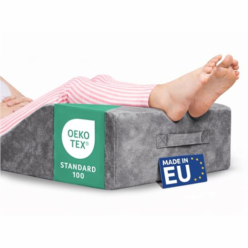 Dreamzie Almohada Piernas Dormir - Cojin piernas Dormir - Dolor de Espalda, Rodillas, Post-operatorio, Piernas Pesadas, Circulación - Transpirable Lavable Hipoalergénico