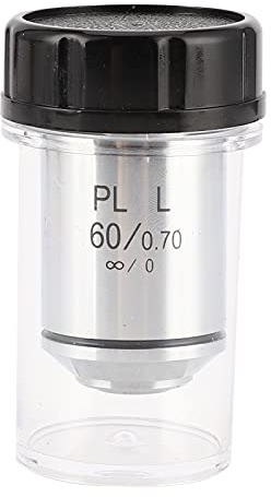 KP60X PL60X Obiettivo acromatico Obiettivo per microscopio ad alta precisione Ingrandimento 60X per microscopio metallurgico Lega di alluminio Distanza di lavoro 1,22 mm
