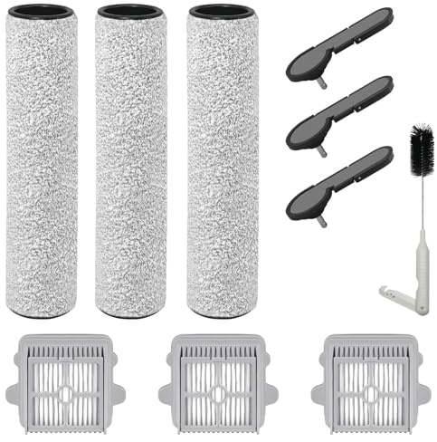 Accessories For Roborock F25 GT/ACE/RT/LT/XT/ALT Wet Dry Vacuum Cleaner | F25 GT/ ACE Combo/ F25 Combo Replacement, 3 pieces Wet Dryer Roller Mop Pad, 3 pieces Filter