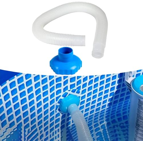 Poolskimmer, slang och slangadapter, 1,5 tum In-tex 25016 pool, ytskimmer, slang och adapter, väggfäste, ytskimmer, ersättningsslangsats för In-tex 28000E, 28335EH, etc