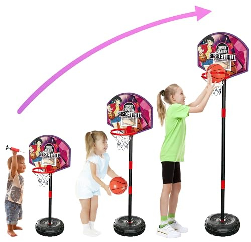 Kingsport Basketball Hoop for Kids, Adjustable Height Basketball Hoop and Stand Game With Net Ball Pump Backboard, Portable Basketball Indoor Outdoor Fun Activity, Ideal Sports Gift for Children