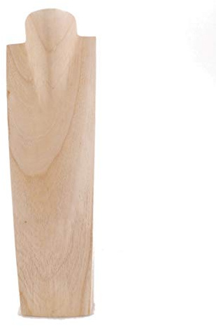 Coco Papaya Présentoir spécial colliers longs 50cm buste en bois massif brut