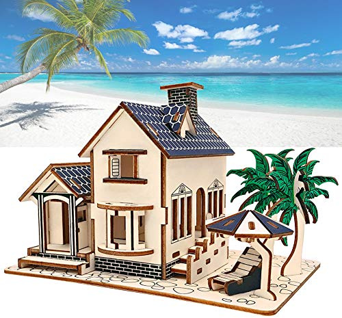 3D-Puzzle aus Holz, Villa-Bauhaus, DIY-Montage, pädagogisches Konstruktionsspielzeug für Kinder, Erwachsene