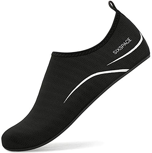 Sixspace Badeschuhe Damen Wasserschuhe Herren Schwimmschuhe Gr.34-47 | Aquaschuhe Schnelltrocknend Atmungsaktiv Strandschuhe Leicht Rutschfest Surfschuhe für water Beach Pool Surfen Yoga