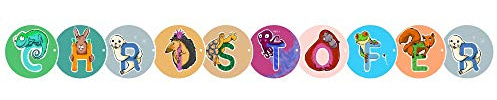 Girlanda - individuelle Buchstabengirlande/Namensgirlande/Wimpelkette/Namenskette für Kinderzimmer, Geburtstag, Baby & Party zum selbst gestalten (10 Buchstaben)
