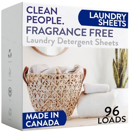 Clean People Laundry Detergent Sheets - Recyclable Packaging, Hypoallergenic, Stain Fighting - Ultra Concentrated, Laundry Soap - Fragrance Free, 96 Pack