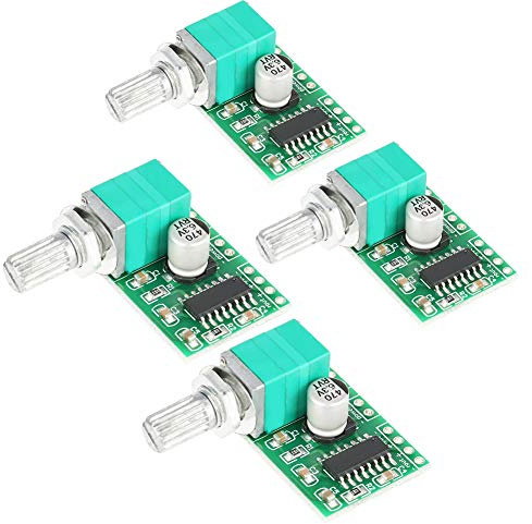 4 Stück Mini PAM8403 Stereo Verstärker,DC 5V-Audioverstärker,Super MINI Verstärkerplatine,Power-Amp-Modul-Platine mit Potentiometer,für DIY Portable Lautsprecher Kopfhörer