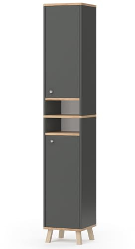 Vicco Badschrank Senyo, Anthrazit, 30 x 174 cm | zur Wandmontage geeignet und kombinierbar mit Senyo Möbeln