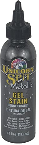 Unicorn Spit Metallic Colour Paint Mercury Concentrated High Pigment Waterbased Multi Surface Non-Toxic Gel Stain (Silber)
