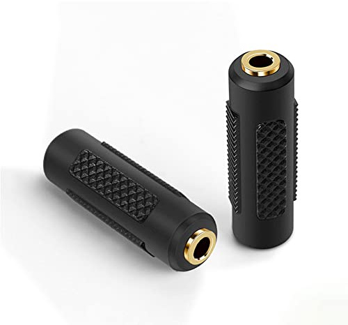 SHANFEILU Adattatore audio da jack stereo femmina a femmina, placcato oro, 2 pezzi