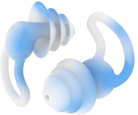 Reusable Swimming Ear Plugs with Nose Clips -2 Pairs Silicone Swimmers Ear Plugs for Adult Water Surfing, Snorkeling, Sleeping and Shower