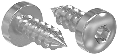 STEINBACHER© | (20x) Vite a testa bombata in acciaio inox 3,5 x 9,5 con esagono cavo e punta, ISO 14585 A2