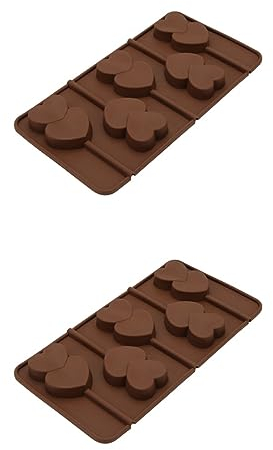 COHEALI 2pièces Moule Silicone Forme De Cœur Pour Pâtisserie Pour Bonbons Et Glaces Résistant Outil Pratique Pour Fêtes Et Compatible Avec Lave-vaisselle Et -