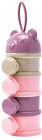 TONGFENG Doseur De Lait Bebe Portable | 4 Compartiments Distributeur de Bébé Poudre de Lait de Formule | Boîte Rangement Empilable pour Lait en Poudre | Doseuse Poudre Lait de Formule Infantile Peut