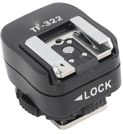 ciciglow Adattatore per Attacco a Slitta, TF-322 TTL Flash Accessori per Fotocamera Sostitutiva con Attacco a Slitta con Porta di Sincronizzazione PC per SB900 SB27 SB80DX SB50DX SB800