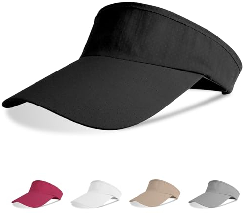Aomig Visor Cap, Mode Schirmmütze Herren und Damen, Atmungsaktiv und Schweißabsorbierend Sommerkappe Kappe mit Sonnenvisier, Sonnenschutz Schirmcap für Outdoor Golf Baseball Tennis(Schwarz)