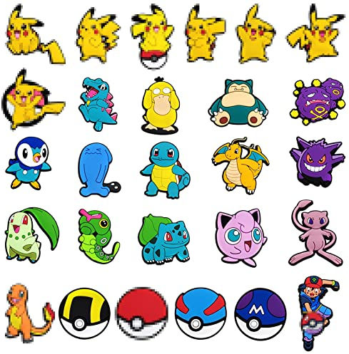 OCTORIKA Karikatur Schuhe Charms,27 Stücke PVC Shoe Charms,Schuhanhänger,Schuh-Charm für Kinder,PVC Schuh Dekorationen,Schuhanstecker für Mädchen und Jungen,Cartoon Schuhdekoration Schuh Anhänger