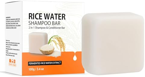 Vawolecy Reiswasser Haarwuchs-Shampoo Bar für dünner werdendes Haar und Haarausfall, fördern das Haarwachstum, reparieren geschädigtes Haar 100g