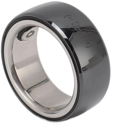 ASHATA Anillo Inteligente R2 Fitness, Anillo de Seguimiento de Salud NFC para Monitorear el Podómetro de Fitness, Datos de Sueño Gratuitos, Control de Aplicaciones, Anillo de (Diámetro