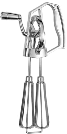 Rührgerät Aus Edelstahl,Handrührgerät Halbautomatischer Schneebesen, Schneebesen Manueller Aus Edelstahl, Handkurbel Eierschläger Mit Kurbel Handmixer Für Sahne Eischnee Schlagsahne Kuchenbacken
