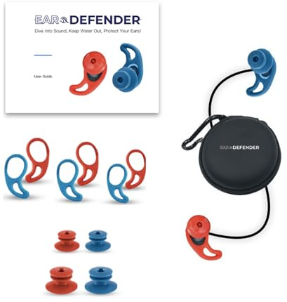 EAR DEFENDER - Ohrenstöpsel Schwimmen und Surfen - Ohrstöpsel für Herren - Ohrenstöpsel für Schwimmbad - Ohrenstöpsel Schwimmen für Erwachsene - Schwimmen Earplugs - Ohrstöpsel Schwimmen - Surf Ears