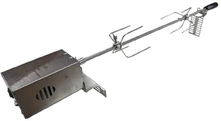 SunshineBBQs BBQ Rotisserie Kit, Stainless Steel and Heavy Duty 10mm Skewer, Electric 220-240V Motor (91cm Skewer)