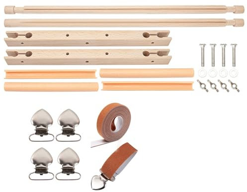 Guangcailun Verstellbarer Gobelin Schnörkelrahmen, robuster Stickständer aus Holz, Kreuzstichrahmen und Ständer, Q Klapprahmen für Kreuzstich