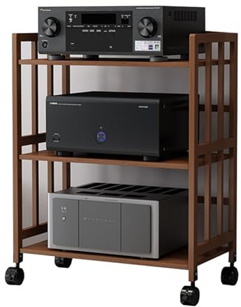 Hifi Rack Hifi Regal Eckregal mit 2 3 4-stufigem AV-Medienständer, robustes Audiokomponenten-Rack-Schrank für DVD-Player/Spielekonsole/TV-Box/WLAN-Router, Hi-Fi-Stereoanlage und(B,88cmx80cm/35inx32in)