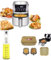 Friggitrice ad aria calda, Friggitrice 7L, Spruzzino per Olio con Contenitore in Vetro Graduato, Carta forno quadrata per friggitrice ad aria, Set da 50 pz, 20x20 cm, Antiaderente e Biodegradabile