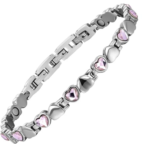 MagEnergy Damen Magnetarmband verstellbar Energieschmuck für Lymphdrainage