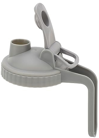Majatou Proof Wide Mouth Mason Jar Pour Spout Lid – Lid with Convenient Handle for Mess Pouring and Easy Usage (Gray)