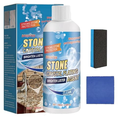 Detergente per Smacchiatore di Pietre,100 ml Agente Lucidante per Pietre,Stone Stain Remover Cleaner,Detergente per Macchie di Olio per Marmo da Cucina