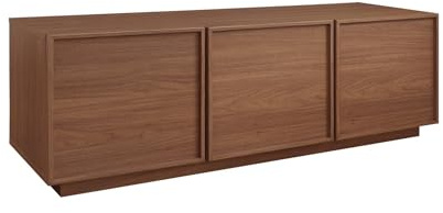 sweeek - Meuble TV décor Bois Noyer 3 Portes L 140 x P 43 x H 45cm - Kuba