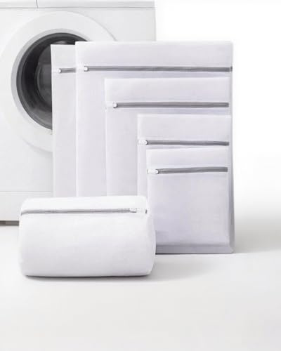 MOLICRAIN 6 PCS Mesh Laundry Bags, 200% Tear-Resistant Laundry Bags for Washing Machine, Reusable Delicates Laundry bag, Washing Machine Bags for Delicates, Bra(60x50cm/60x50cm/50x40cm),Grey