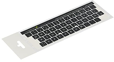 Lacerto® | Adesivi tedeschi 14x14mm per tastiere per PC / laptop e notebook con laminato antigraffio opaco, Germany Keyboard Stickers QWERTZ | Colore: Nero