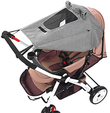 Parasole universale per passeggino e carrozzina, impermeabile, con ampia protezione UV UPF 50, con finestra di visualizzazione per passeggini, passeggini, passeggini, passeggini, carrozzine