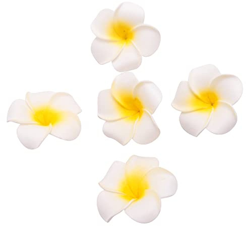 Hefddehy 100Pcs Schiuma Hawaiian Frangipani Artificiale Plumeria Fiore Petali Cap Capelli FAI DA TE Decorazione di Nozze 5cm